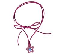 LLHCF Collana alla moda con fiore di prugna colorato ciondolo fiore cavo girocollo gioielli donna acrilico fiore ciondolo collana girocollo collana leggera fidanzata