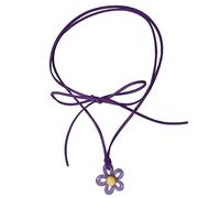 LLHCF Collana alla moda con fiore di prugna colorato ciondolo fiore cavo girocollo gioielli donna acrilico fiore ciondolo collana girocollo collana leggera fidanzata
