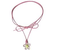 LLHCF Collana alla moda con fiore di prugna colorato ciondolo fiore cavo girocollo gioielli donna acrilico fiore ciondolo collana girocollo collana leggera fidanzata
