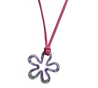 LLHCF Collana con ciondolo a forma di fiore cavo, collana girocollo in corda colorata, gioiello alla moda semplice catena clavicola