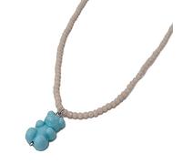 LLHCF Collana con ciondolo a forma di orso, collana con perline e dopamina, girocollo in resina per donne, ragazze, adolescenti, Misura unica, come descritto, come descritto