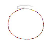 LLHCF Collana di perline colorate color caramella collana di perline acriliche collana da spiaggia dolce catena clavicola donna ragazza gioielli vacanza colorato girocollo da spiaggia, Misura unica