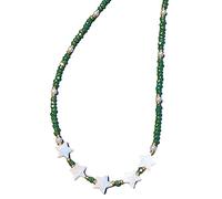 LLHCF Collana girocollo da donna con fiori in acrilico colorato e accattivante collana girocollo con perline, Misura unica, come descritto, come descritto