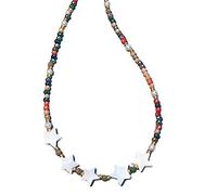 LLHCF Collana girocollo da donna con fiori in acrilico colorato e accattivante collana girocollo con perline, Misura unica, come descritto, come descritto