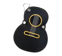 LLHCF Elegante custodia per plettro per chitarra, in pelle PU, con scomparti multipli per accessori musicali, Nero