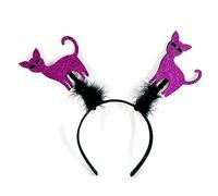 LLHCF Fascia spaventosa per Halloween con pipistrello/gatto luccicante fascia per capelli costume copricapo raveparty puntelli decorazione testa copricapo unisex
