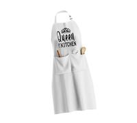 LLHCF Grembiule con scritta "King Mr Mrs Print" per coppie, matrimonio, fidanzamento, persone amate, regalo divertente da cucina, per marito e moglie, comodo grembiule da collo, D, Taglia unica