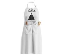 LLHCF Grembiule con scritta "King Mr Mrs Print" per coppie, matrimonio, fidanzamento, persone amate, regalo divertente da cucina, per marito e moglie, comodo grembiule da collo, B, Taglia unica