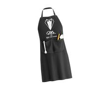 LLHCF Grembiule con scritta "King Mr Mrs Print" per coppie, matrimonio, fidanzamento, persone amate, regalo divertente da cucina, per marito e moglie, comodo grembiule da collo, A, Taglia unica