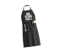 LLHCF Grembiule con scritta "King Mr Mrs Print" per coppie, matrimonio, fidanzamento, persone amate, regalo divertente da cucina, per marito e moglie, comodo grembiule da collo, C, Taglia unica