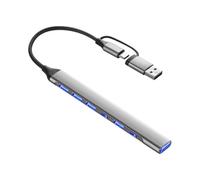 LLHCF Hub USB3.0 con adattatori USB a 7/4 porte USB ricarica rapida spine alloggiamento in metallo giocare per computer portatili hub con funzione OTG
