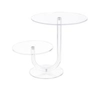 LLHCF Moderno scaffale per torte in acrilico per presentazione a 2 livelli trasparente per dessert, elegante supporto per anniversario di matrimonio