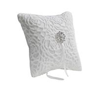 LLHCF Morbido ed elegante cuscino bianco con anelli per foto di nozze, decorazione per giorni memorabili, fatto a mano