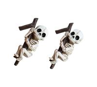 LLHCF Mysterious Skull Sculpture Hanging Pot Holder Easy Install Adatto per Halloween Home Office Decorazione Ornamenti 2pcs Halloween Party Garden Scultura