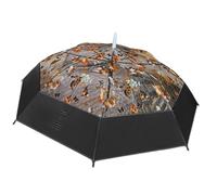 LLHCF Ombrello trasparente della struttura della fibra di durevolezza con i gatti Stampa Pioggia Shelter Ombrelli per pendolarismo e attività all'aperto Antivento Pet Umbrella, Nero , C