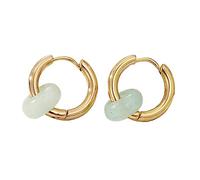 LLHCF Orecchini versatili in pietra naturale con perline per le donne eleganti adorazione dell'orecchio con texture retrò tendenza ornamento orecchio
