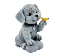 LLHCF Ornamenti solari a forma di cucciolo di farfalla in resina impermeabile statua di cane luce creativa statuette ornamenti prati scultura da giardino resistente alle intemperie