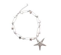 LLHCF Pin and Star Designs Collana in lega d'argento gioielli alla moda per le donne confortevole catena regolabile alla moda unisex gioielli stella