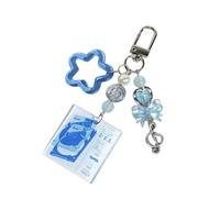 LLHCF Portachiavi colorato con album musicale, gioiello alla moda, pratico supporto per aggiungere un tocco a qualsiasi borsa portachiavi musicale artistica, Blu, Taglia unica