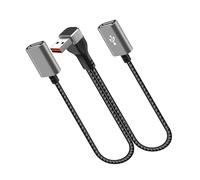 LLHCF Sdoppiatore USB in lega di alluminio, lunghezza 25 cm, USB maschio a femmina, supporta la ricarica simultanea per due dispositivi, cavo dati di ricarica rapida per auto