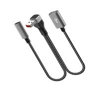 LLHCF Sdoppiatore USB in lega di alluminio, lunghezza 25 cm, USB maschio a femmina, supporta la ricarica simultanea per due dispositivi, cavo dati di ricarica rapida per auto