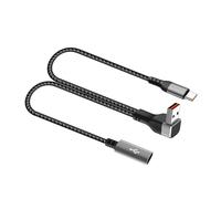 LLHCF Sdoppiatore USB in lega di alluminio, lunghezza 25 cm, USB maschio a femmina, supporta la ricarica simultanea per due dispositivi, cavo dati di ricarica rapida per auto