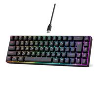 LLHCF Tastiera a membrana 68Keys Tastiera in miniatura Retroilluminazione LED Keycaps Macchina da scrivere Sensazione Meccanica Russo E Inglese Precisione Tastiera Meccanica