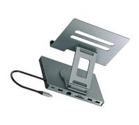 LLHCF USB C Docking Station Stand 100 W Potenza Alluminio Staffa Ethernet 3.5mm Uscita Base Pieghevole Tablet Rotante Stand Con Adattatore USB