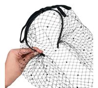 LLHCF Velo vintage fascia per capelli per eventi a tema anni '20 che migliora il vestito da festa in rete francese velo Hairhoop per feste in maschera Teaparty