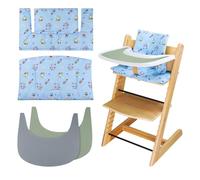 LLHQAMT Cuscino per seggiolone, morbido e confortevole, con 2 tovagliette, per seggiolone Tripp Trapp, rende più confortevole la seduta del bambino (spazio blu)