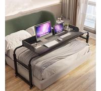 LLHTTDMBDFC Tavolino servitore ad altezza regolabile con ruote - Scrivania con rotelle con tubo d'acciaio di estensione for letto king size, laptop, scrivania in piedi, uso in ufficio domestico(Grey)
