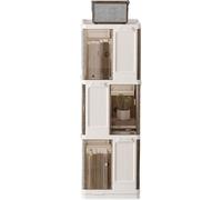 LLHTTDMBDFC Torre for libri girevole a 360° Scaffale girevole impilabile Libreria multistrato da terra for piccoli spazi Armadio portaoggetti trasparente con ante(108cm*37cm*37cm)
