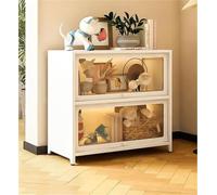 LLHTTDMBDFC Vetrina ribaltabile trasparente con ante in vetro - Libreria da terra, organizer antipolvere for oggetti da collezione e decorazioni(Square door 80 cm)
