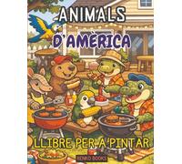 Llibre per acolorir d’animals d’Amèrica: Al·ligàtor, armadillo, capibara, guacamai, conur, caique, cocodril.