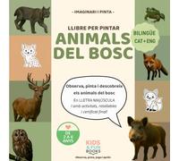 Llibre per pintar animals del bosc (2-6 anys) - bilingüe CAT-ENG - amb imatges realistes + lletra de pal + activitats: Inspirat en pedagogies actives ... llenguatge, observació, motricitat i atenció.
