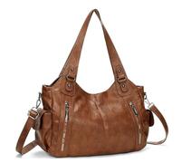 LLIDDAMES Borsa a Tracolla Grande Vintage Morbida borsa Casual da Donna Borsa pelle PU per Donna Y2K City Bag borsa da lavoro casual borsa elegante e spaziosa per tutti i giorni(Brown,40 * 15 * 25cm)