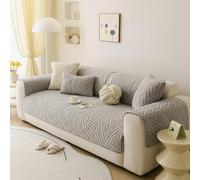 LLIDDAMES Copridivano 1/2/3/4 Posti con Braccioli Copriseduta Divano Copri Divano per Cane Gatti Antiscivolo Sofa Protettore Copricuscini per Divani in Morbido Peluche(Grey 3,90 * 260cm)