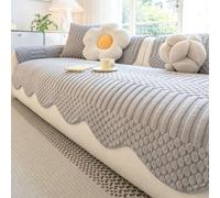 LLIDDAMES Copridivano 1 2 3 posti Copridivano Angolare Copertura Tutte Le Stagioni Copri Divano Tessuto Super Morbido Fodera per Cane Gatti Antiscivolo Sofa Protettore(Grey,90 * 240cm)