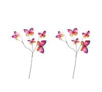 LLINthy 2pcs Faux Secco Ramo Decorazione di Seta Farfalla Fioritura di Fiori Forniture per Feste Interni Espositori di Fiori Set Sicuro Per Il Bambino A Prova Di Dissolvenza Del