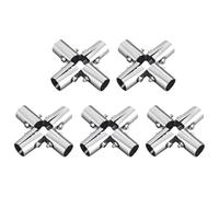 LLINthy 5 connettori per tubi in acciaio inox per tubi rotondi, accessori per mobili e stendibiancheria, tubi rotondi