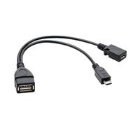 LLINthy Adattatore portatile splitter USB 2.0 con cavo di ricarica rapida da 20 cm Trasferimento dati 480 Mbps per telefono e tablet USB un adattatore di alimentazione