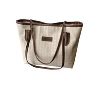 LLINthy Borsa a mano in PU alla moda per le donne dell'ufficio borsa a tracolla modello pied de poule tiene mano di lavoro spaziosa essenziale del computer portatile, Colore caffè., Taglia unica