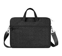 LLINthy Borsa per computer portatile per computer portatili da 15,6-16 pollici, facile accesso, tasca frontale che protegge la custodia alla moda, Nero