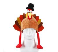 LLINthy Cappello da tacchino in peluche per festa del Ringraziamento, pollo cotto da Babbo Natale, decorazione per feste