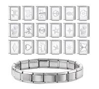 LLINthy Ciondolo multifunzionale in acciaio inox da 9 mm, in oro e argento, per donne, uomini, bambini, artigianato modulare, Misura unica, come descritto