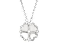 LLINthy Collana a quattro foglie Femminile Net Celebrity Varietà Un Multi-usura Piccolo Amore Catena Clavicola Gioielli Collana a quattro foglie