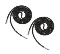 LLINthy Confezione da 2 lacci per scarpe con strass, 140 cm, rotondi, luccicanti, con cristalli scintillanti, cordini di ricambio per scarpe decorativi, Nero , Taglia unica