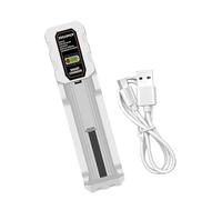 LLINthy Display a LED con spegnimento automatico a slot singolo intelligente per batterie 14500 18650 21700 carica a slot singolo