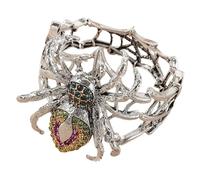 LLINthy Edgy Aracnide Charm Strass Accentato Regolabile per Halloween Feste Gotico Gioielli Moda Regalo Gotico Tema Braccialetto Regolabile, Misura unica, come descritto