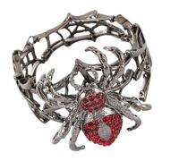 LLINthy Edgy Aracnide Charm Strass Accentato Regolabile per Halloween Feste Gotico Gioielli Moda Regalo Gotico Tema Braccialetto Regolabile, Misura unica, come descritto